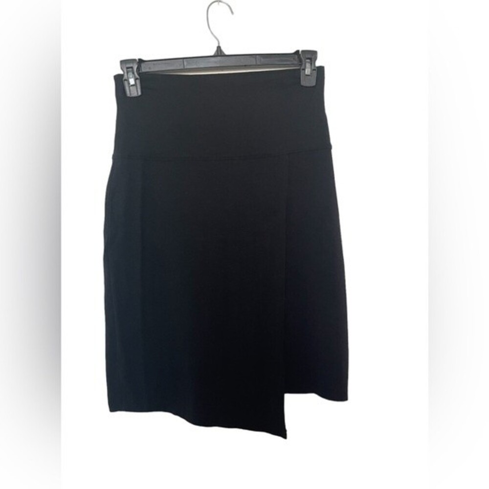 Athleta Faux Wrap Fold Over Skirt w/ Asymmetrical Hemline. Black. Size S.